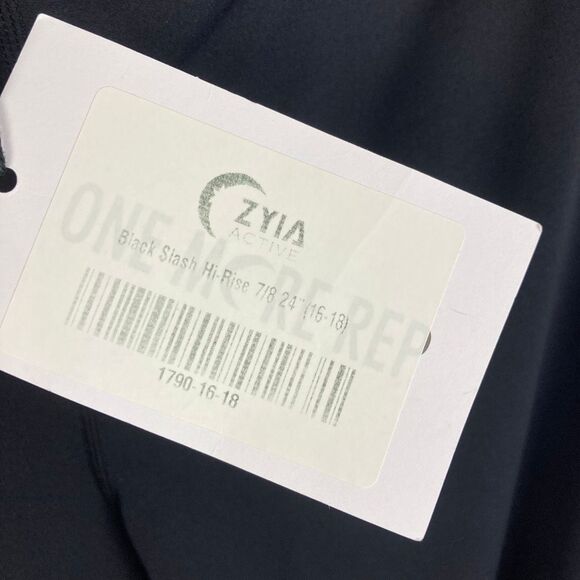 Zyia Active NWT Black Slash Luxe High Rise 7/8 24” Leggings Shredded sz 16-18 - Picture 4 of 11